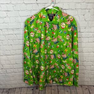 Suitmeister SpongeBob SquarePants Long Sleeve Button Down Christmas Shirt